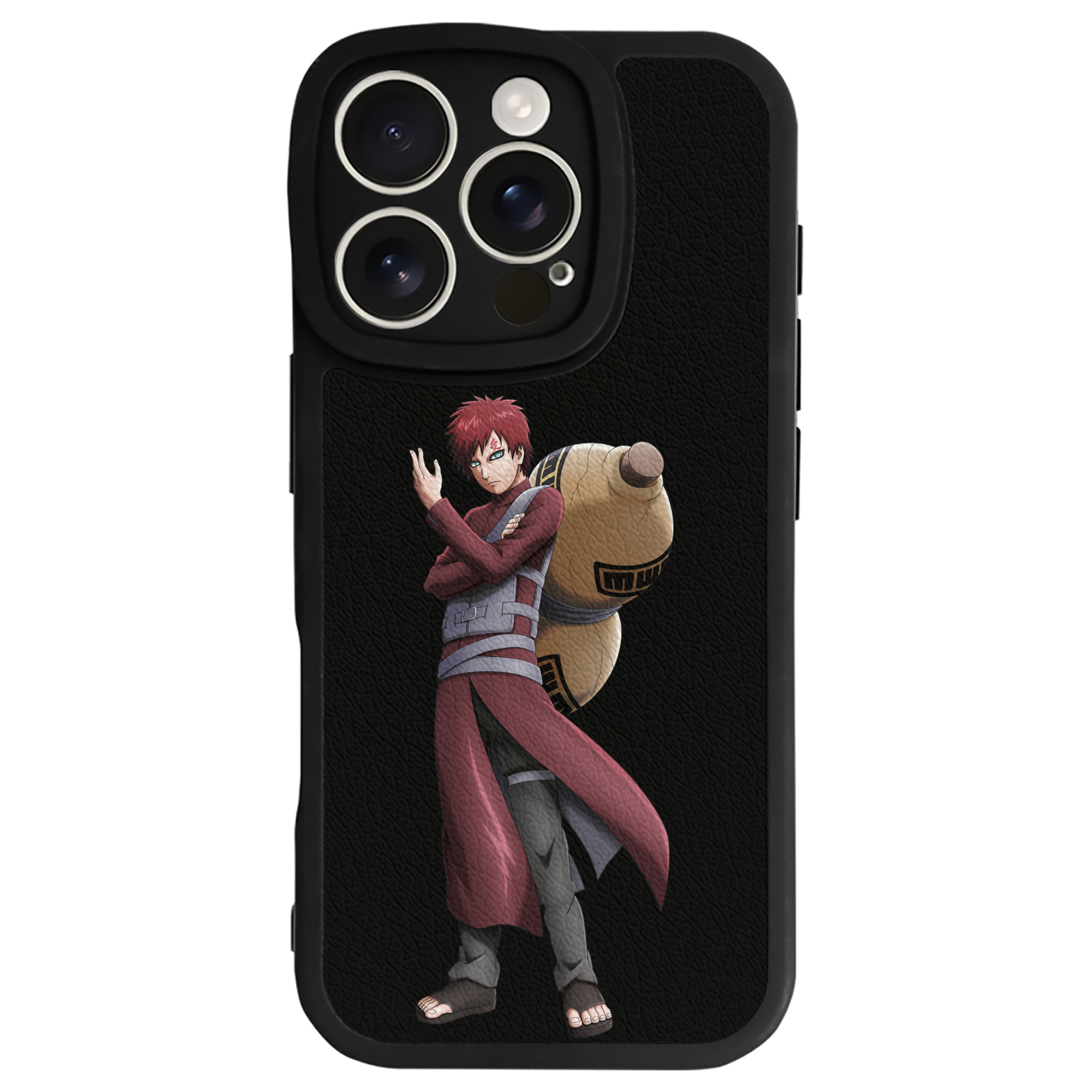 （画像用） NARUTO -ナルト- ガアラ Gaara 【iPhone 16シリーズ対応】シリコンスマホケース（レザー調） 材質：シリコン